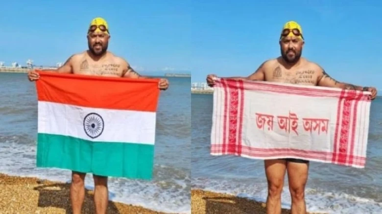 First from Assam; Elvis Ali Hazarika scripts history by swimming both ways across the English Channel