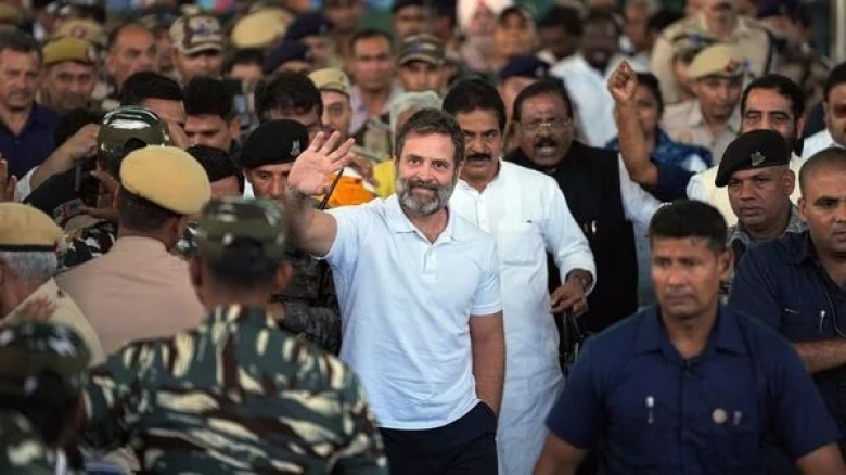 Congress MP Rahul Gandhi lands at Coimbatore airport, enroute to Wayanad