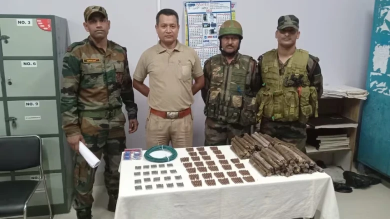 Assam Rifles seizes huge cache of ammunition and explosives in Mizoram's Siaha district