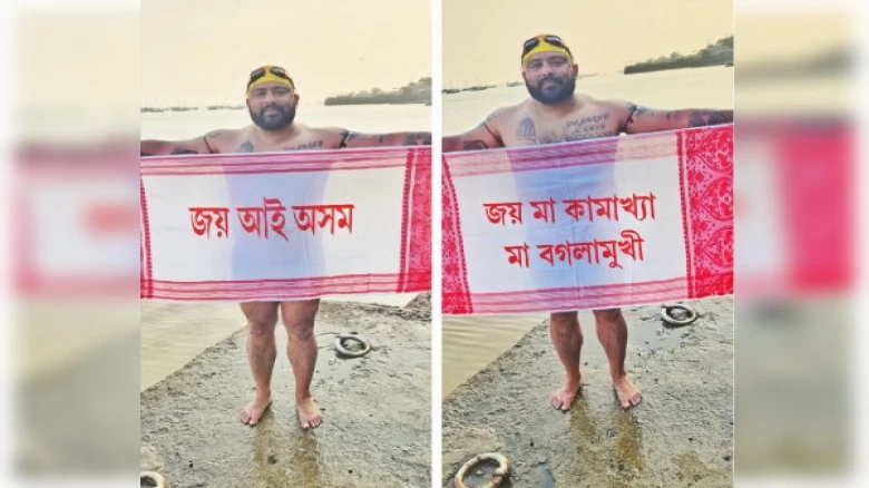 Proud! Elvis Ali Hazarika Becomes First Assamese to Swim from Elephanta Island Jetty to Gateway of India