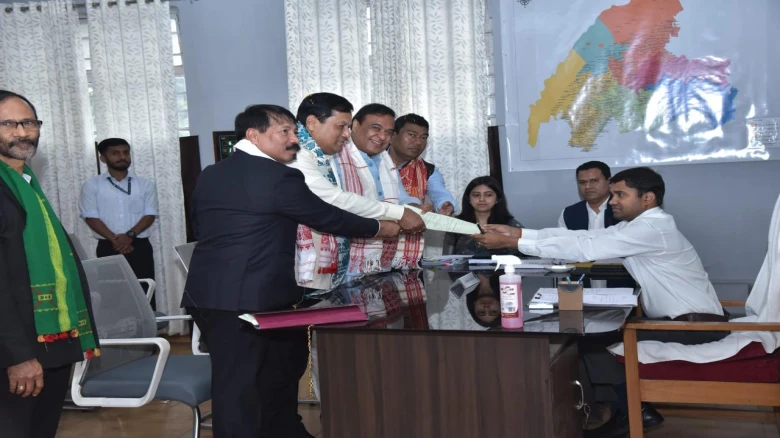 BJP Union Minister Sarbananda Sonowal files nomination for Dibrugarh LS constituency