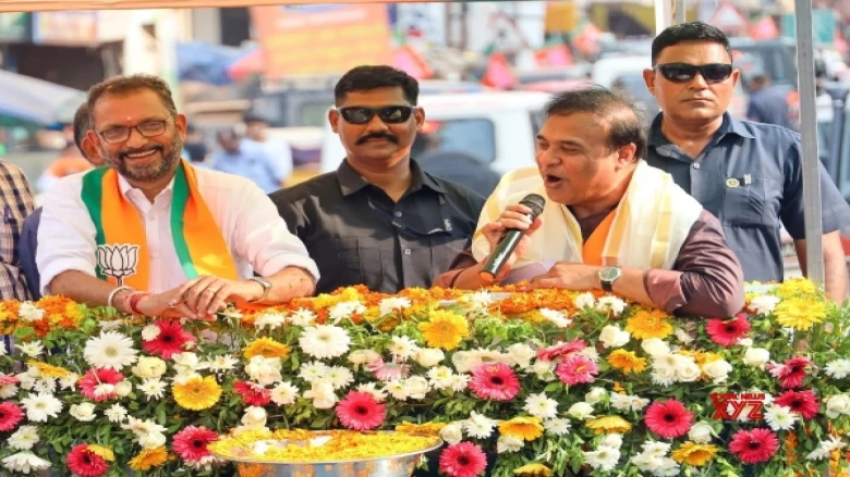 Assam CM holds roadshow in Wayanad in support of BJP Lok Sabha candidate K Surendran
