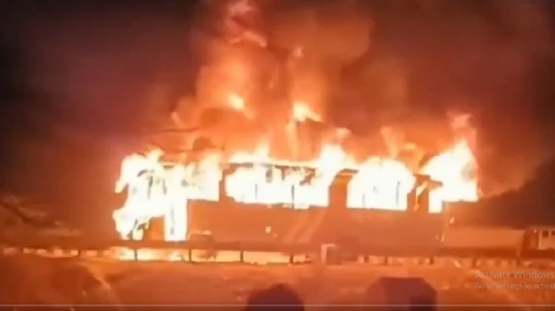 Bus carrying 64 devotees catches fire in Haryana, 8 dead and several injured