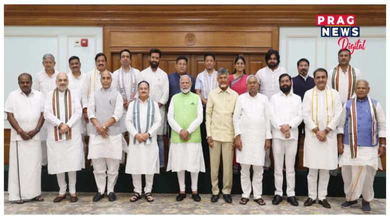 মোদীৰ বাসভৱনত এন ডি এৰ বৈঠক সমাপ্ত: মিত্ৰজোঁটৰ নেতা হিচাপে নিৰ্বাচিত প্ৰধানমন্ত্ৰী নৰেন্দ্ৰ মোদী